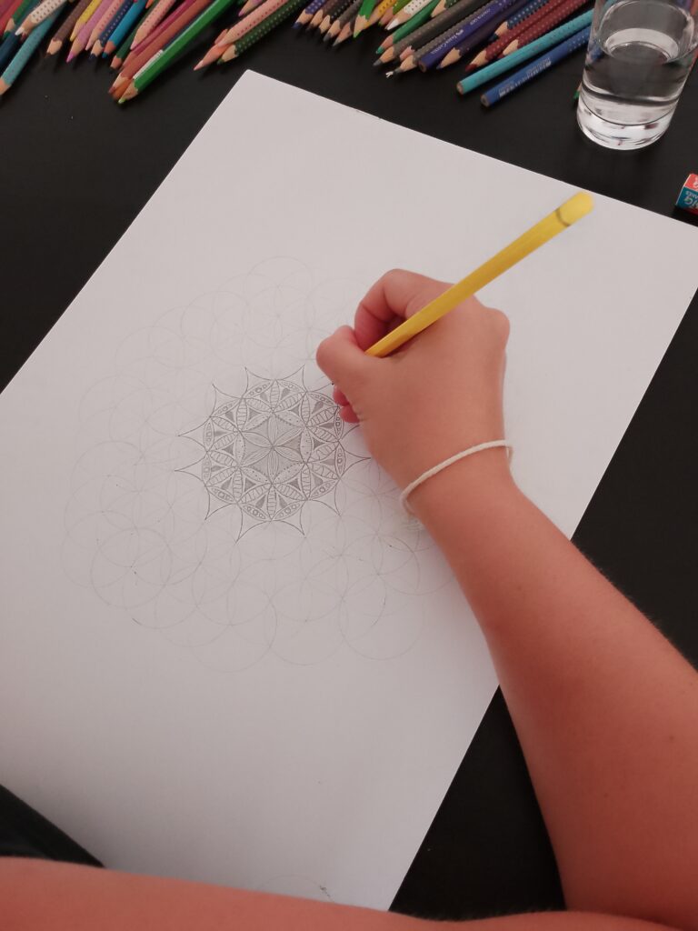 Mandala Meditation is a sacred geometry and art therapy session