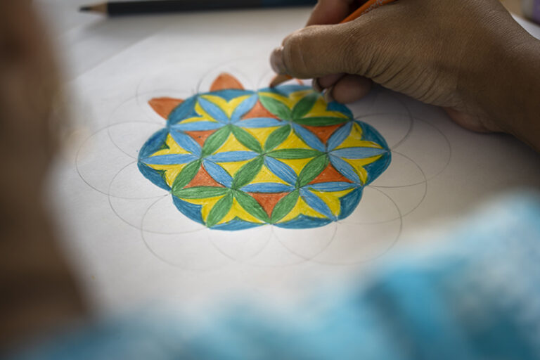 Mandala Meditation is a sacred geometry and art therapy session