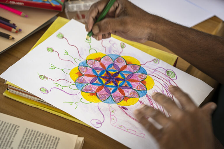 Mandala Meditation is a sacred geometry and art therapy session