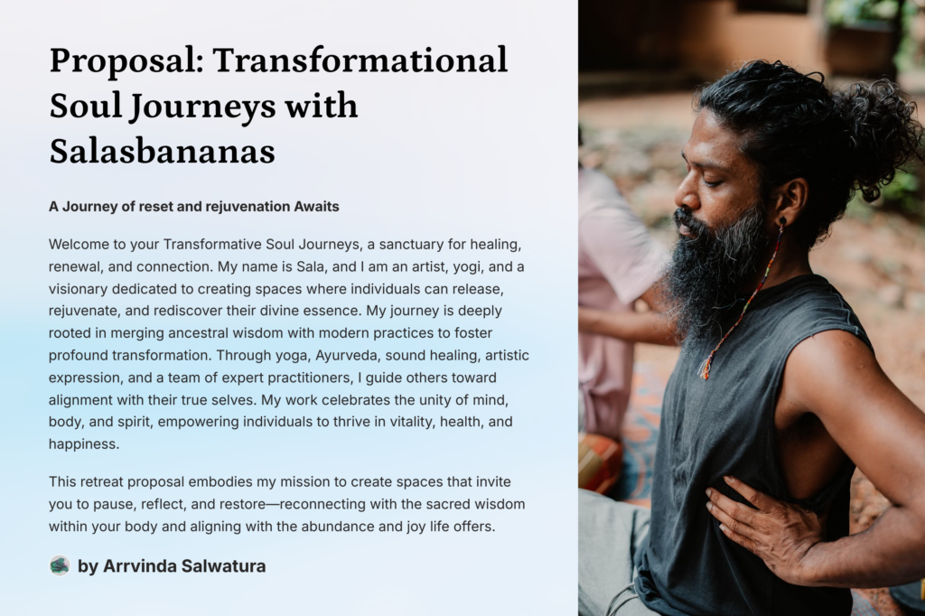 Proposal: Transformational Soul Journeys with Salasbananas