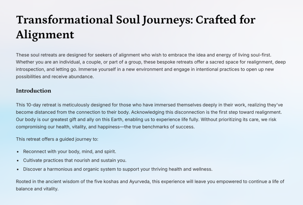 Proposal: Transformational Soul Journeys with Salasbananas